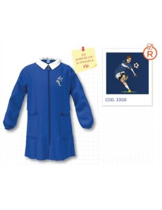 Grembiule con zip cerniera scuola elementare blu bambino...