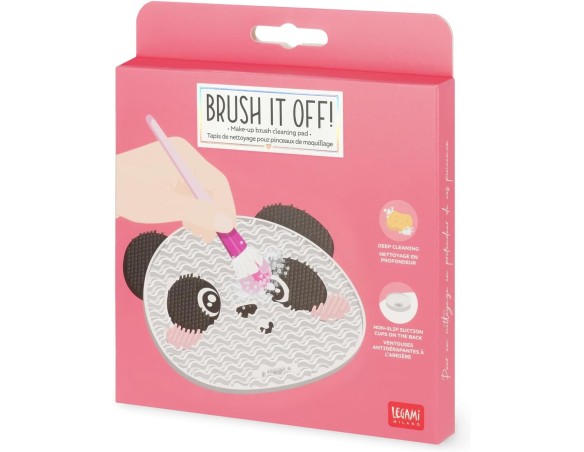 Legami - Tappetino Pulisci Pennelli da Trucco - Brush it Off! - Pad per Pulire Pennello dal Make-Up, Tampone in Silicone per Co