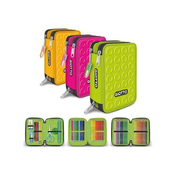 Astuccio 3 zip GIOTTO stilnovo monocolore