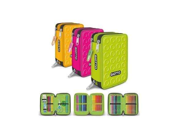 Astuccio 3 zip GIOTTO stilnovo monocolore