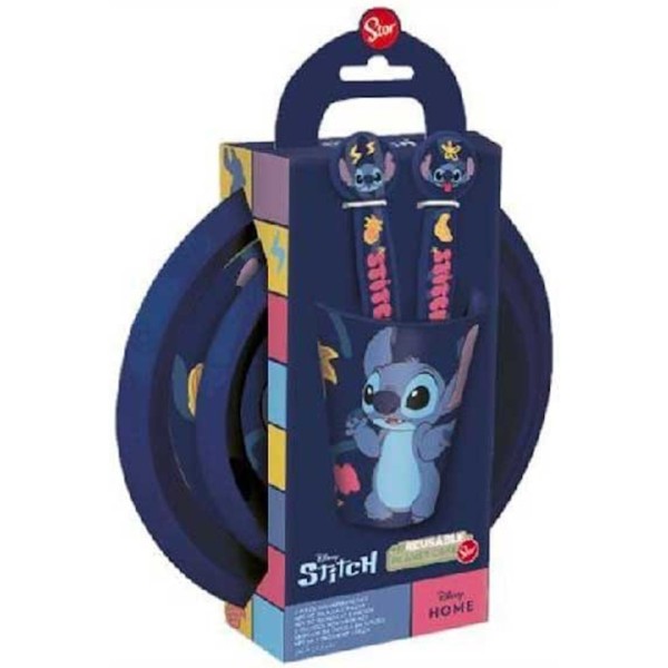 Stitch | Set pranzo 5 pezzi stitch blu
