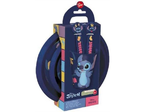 Stitch | Set pranzo 5 pezzi stitch blu