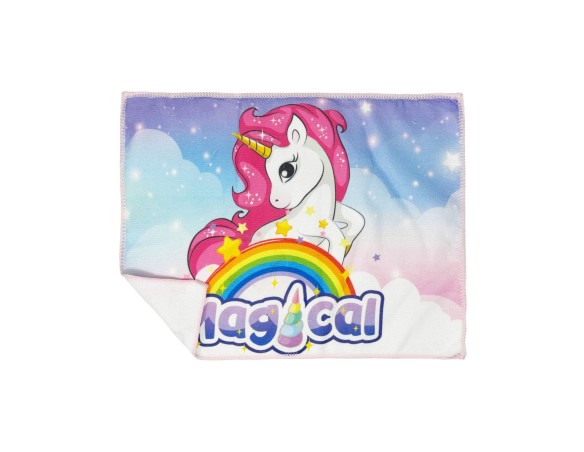 Unicorno - Tovaglietta in tessuto per bambini, Ripiegabile, per la Scuola o il tempo libero, 40x30h Centimetri unicorno