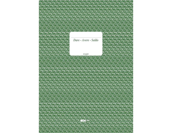 EDIPRO - E2689 - Registro dare/avere/saldo 96 pagine f.to 24x17