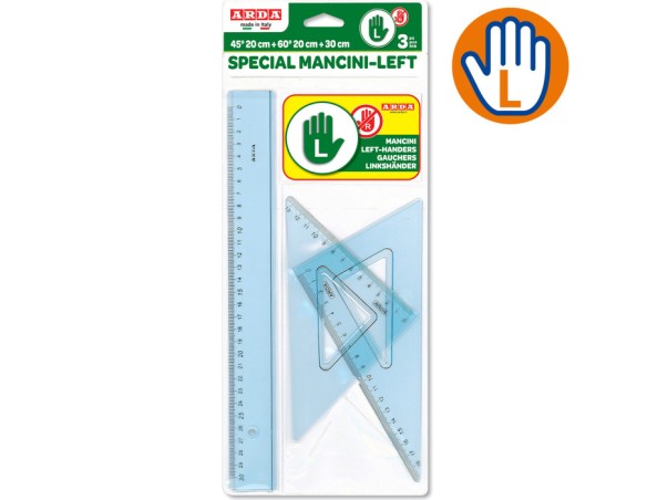 SET SQUADRE RIGHA RIGHE DISEGNO MANCINI 3 PZ. ARDA
