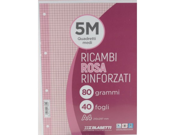 RICAMBI RINFORZATI 5 mm rosa blasetti da 40 fogli