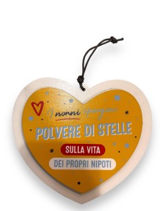 Targa Cuore In Legno 15x13 doppio strato nonno nonni...