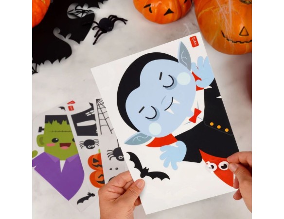 Legami - Set di 35 Adesivi Halloween per Finestre, Stickers Elettrostatici, Decorazioni Finestre, Vetrofanie Horror, Addobbi da