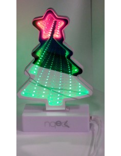 LAMPADA 3D TUNNEL FORMA ALBERO DI NATALE (USB/BATTERIE)