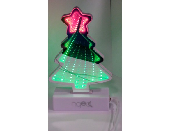 LAMPADA 3D TUNNEL FORMA ALBERO DI NATALE (USB/BATTERIE)
