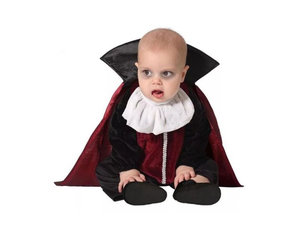 COSTUME BABY VAMPIRO VESTITO COMPLETO DI CAPPELLO PER TRAVESTIMENTI DI HALLOWEEN E PARTY A TEMA