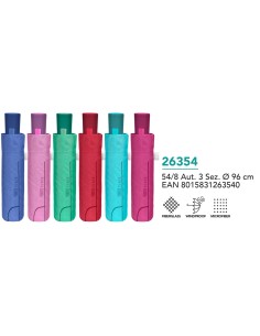 PERLETTI OMBRELLO DONNA MINI AUTOMATICO TINTA UNITA...