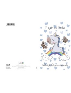 Biglietto nascita azzurro con glitter loc57