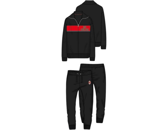 Milan | PIGIAMA TUTA DA RAGAZZO LUNGO FELPATO MILAN 1090 PRODOTTO UFFICIALE ROSSO O NERO