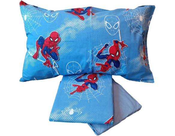 Spiderman | Set Completo Lenzuolo Letto hermet Spiderman | Completo Lenzuolo Singolo | 100% Cotone | Prodotto Ufficiale