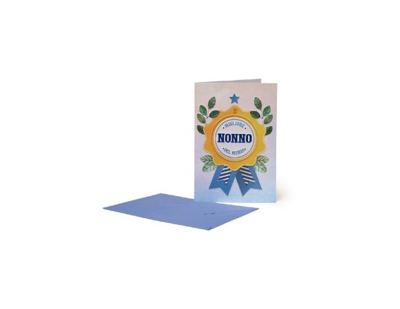 Legami | Biglietto Di Auguri Per Il Nonno Con Coccarda "Miglior Nonno Del Mondo" Legami