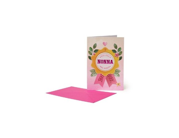 Legami | Biglietto Di Auguri Per La Nonna Con Coccarda "Migliore Nonna Del Mondo" Legami