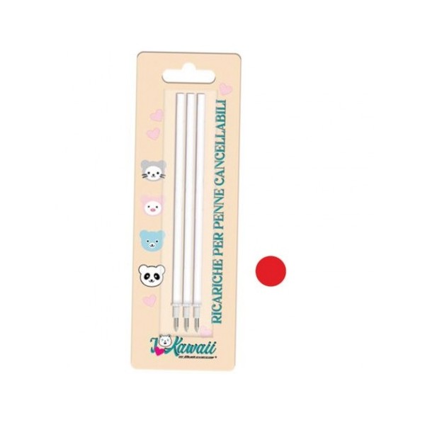 REFIL RICARICA BLISTER 3PZ ROSSO CANCELLABILE...