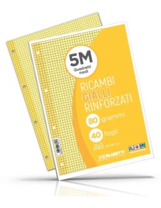 RICAMBI RINFORZATI 5 mm GIALLO blasetti da 40 fogli