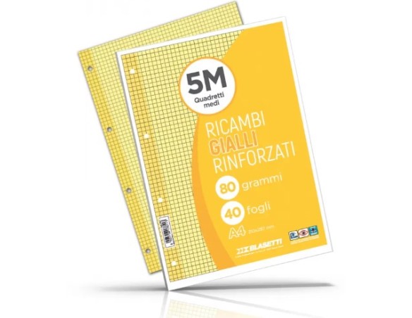 RICAMBI RINFORZATI 5 mm GIALLO blasetti da 40 fogli