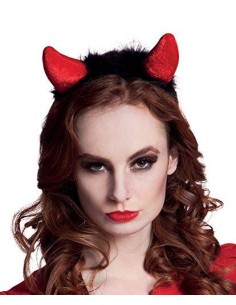 Halloween | Cerchietto Corna  Diavolo Rosso In Velluto...