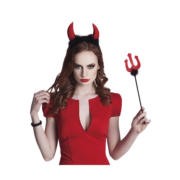Halloween | Set diavolessa corna cerchietto e...