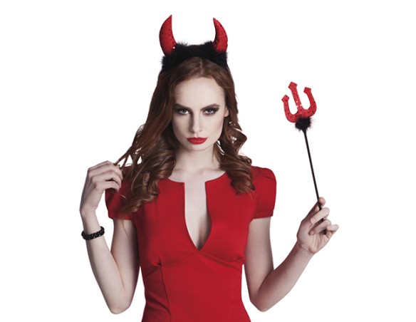 Halloween | Set diavolessa corna cerchietto e tridente 2 pezzi
