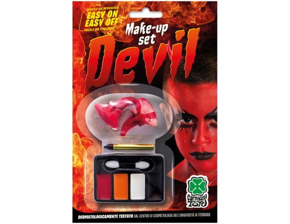 Halloween | Set trucco diavolo con corna in blister 09463