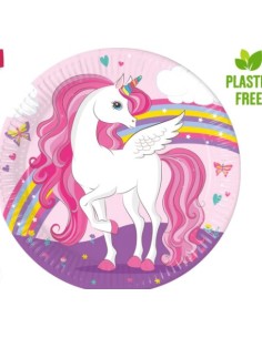 Unicorno | Piatti festa Unicorno Rainbow 23 CM - 8pz