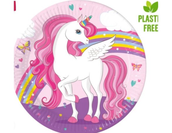 Unicorno | Piatti festa Unicorno Rainbow 23 CM - 8pz