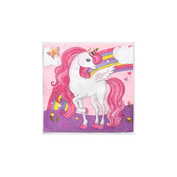Unicorno | Tovaglioli festa Unicorno Rainbow -...