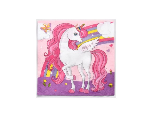 Unicorno | Tovaglioli festa Unicorno Rainbow - 20 pz