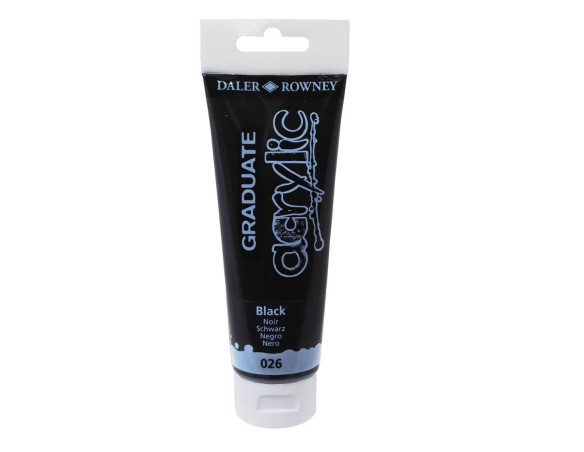 Colore Acrilico Fine Graduate Daler Rowney - 120 Ml - D123120026 (Nero)