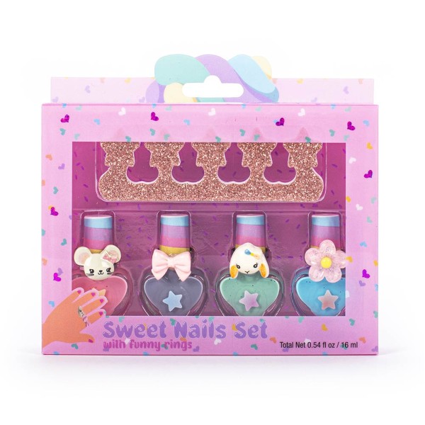 Nail set funny rings sweet mini trolley tri...