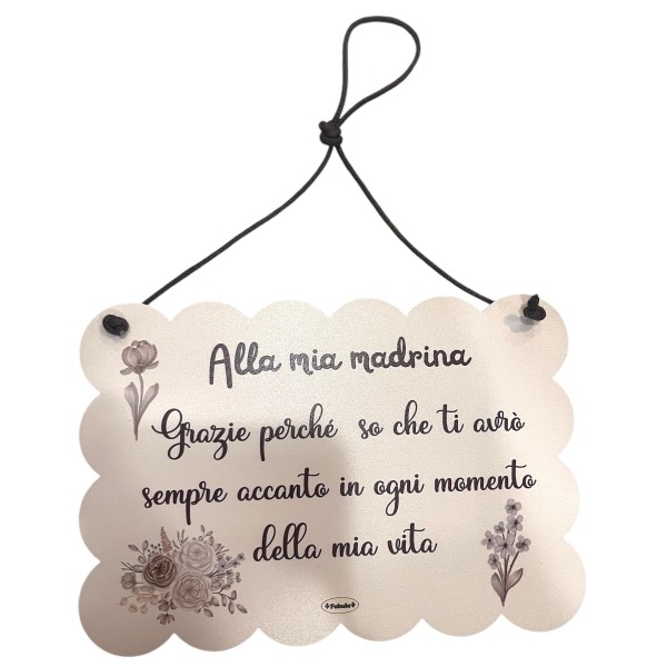 Madrina | TARGA MADRINA NUVOLA CON FRASE 17X11...