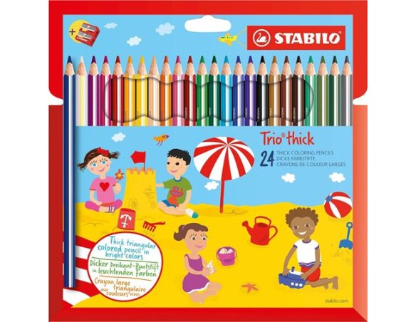 COLORI STABILO MATITA TRIO MAXI THICK PEZZI 24 CON TEMPERINO TRIANGOLARE