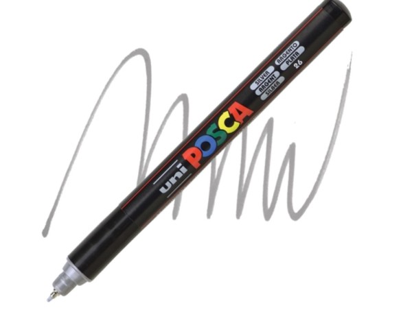 UNI POSCA UNIPOSCA PENNARELLO EXTRA-FINE PC-1MR ARGENTO UNIPOSCA 07 0.7mm