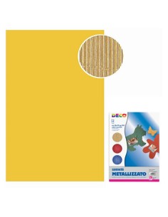 CARTONCINO ONDULATO CANNETE' CM. 50 X 70 COLORE ORO...