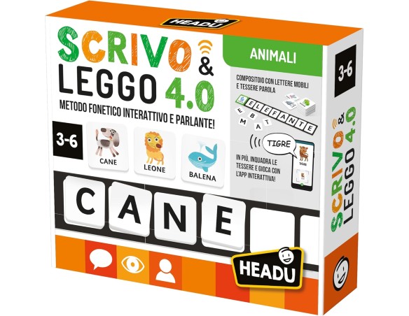 Headu Scrivo & Leggo 4.0 Animali e Ambienti Il primo gioco educativo animato e parlante! IT59964 Gioco Educativo Per Bambini 3-