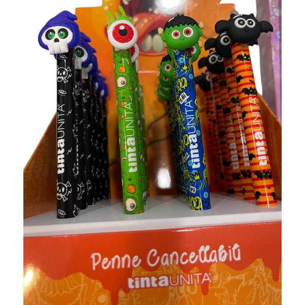 Penna cancellabile scatto Tinta unita mostri blu