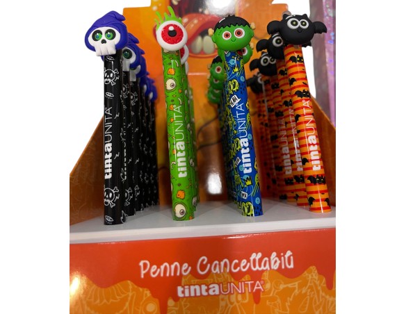 Penna cancellabile scatto Tinta unita mostri blu
