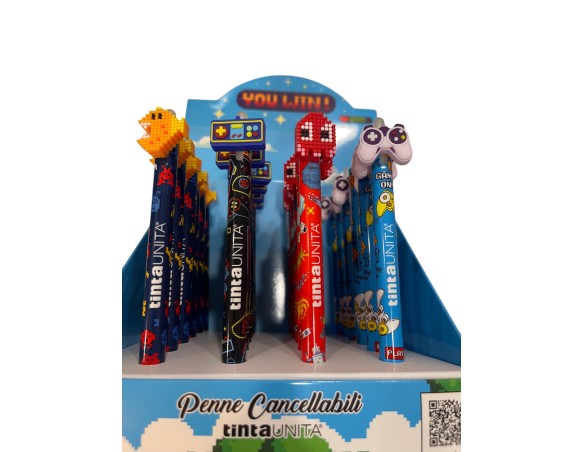 Penna cancellabile scatto Tinta unita videogame blu o nera