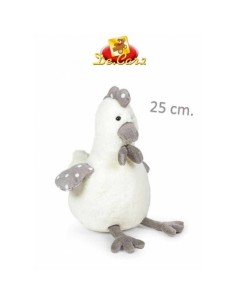 PELUCHE GALLINA BIANCO/GRIGIO CM 25 25283