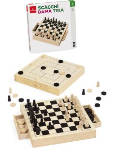 DAMA SCACCHI TRIA in legno 53490