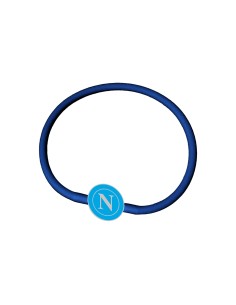 Napoli | BRACCIALETTO IN SILICONE BLU SCURO CON PIASTRINA...