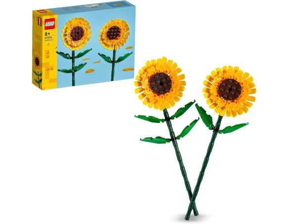 LEGO Girasoli Set di Fiori Finti per Bambine e Bambini da 8 Anni, Bouquet da Esporre come Accessorio per la Camera da Letto o c