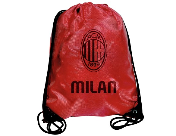 Milan | SACCA IN NYLON ROSSA CON LOGO AC MILAN STAMPATO AD 1 COLORE