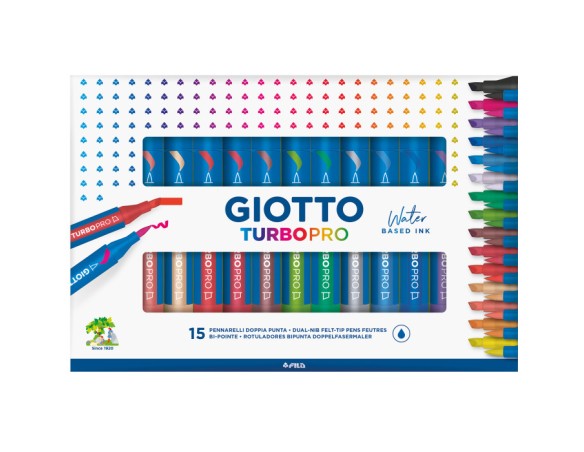 PENNARELLO DOPPIA PUNTA GIOTTO TURBO PRO FILA Scatola: 15 colori