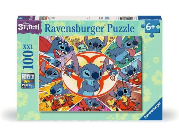 Ravensburger - Puzzle 100 Pezzi XXL Disney Stitch, Idea Regalo per Bambini 6+ Anni, Gioco Educativo e Stimolante