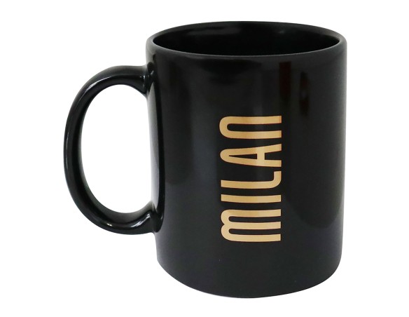 Milan | TAZZA MILAN mug IN CERAMICA ALL BLACK LOGHI IN ORO edizione limitata